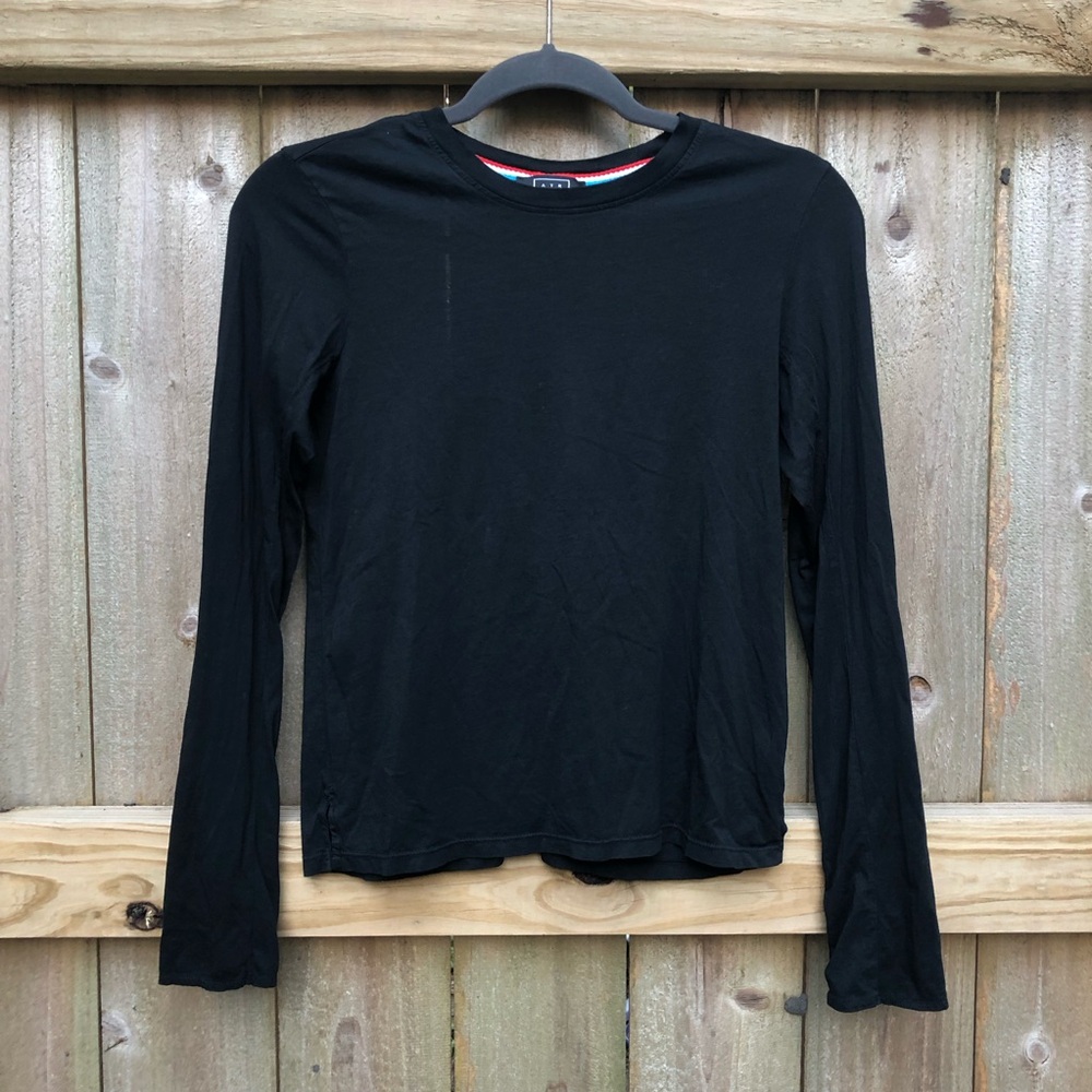 AYR Long Sleeve Snap Cuff Tee Size XS Black Shirt 100% Pima Cotton Peru